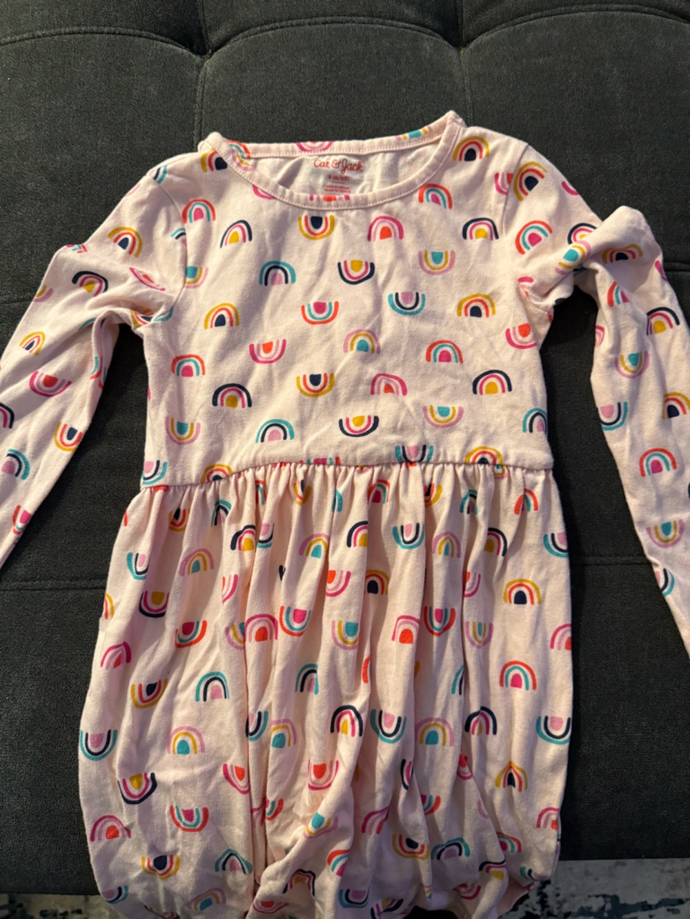 Cat & Jack Pink Dress with Multicolor Rainbow Dots